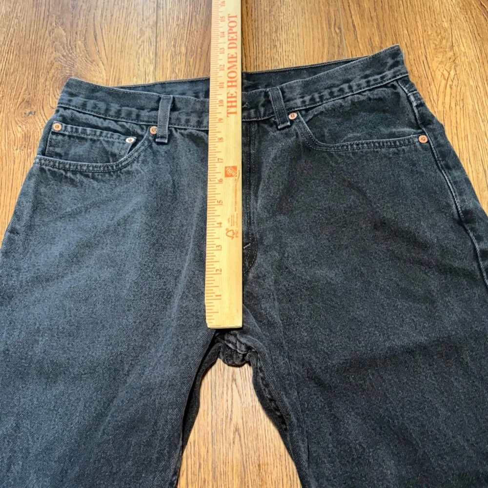 Y2K Levis 505 Regular Fit Faded Black Jeans Men 32x30 Straight Leg Denim Batwing